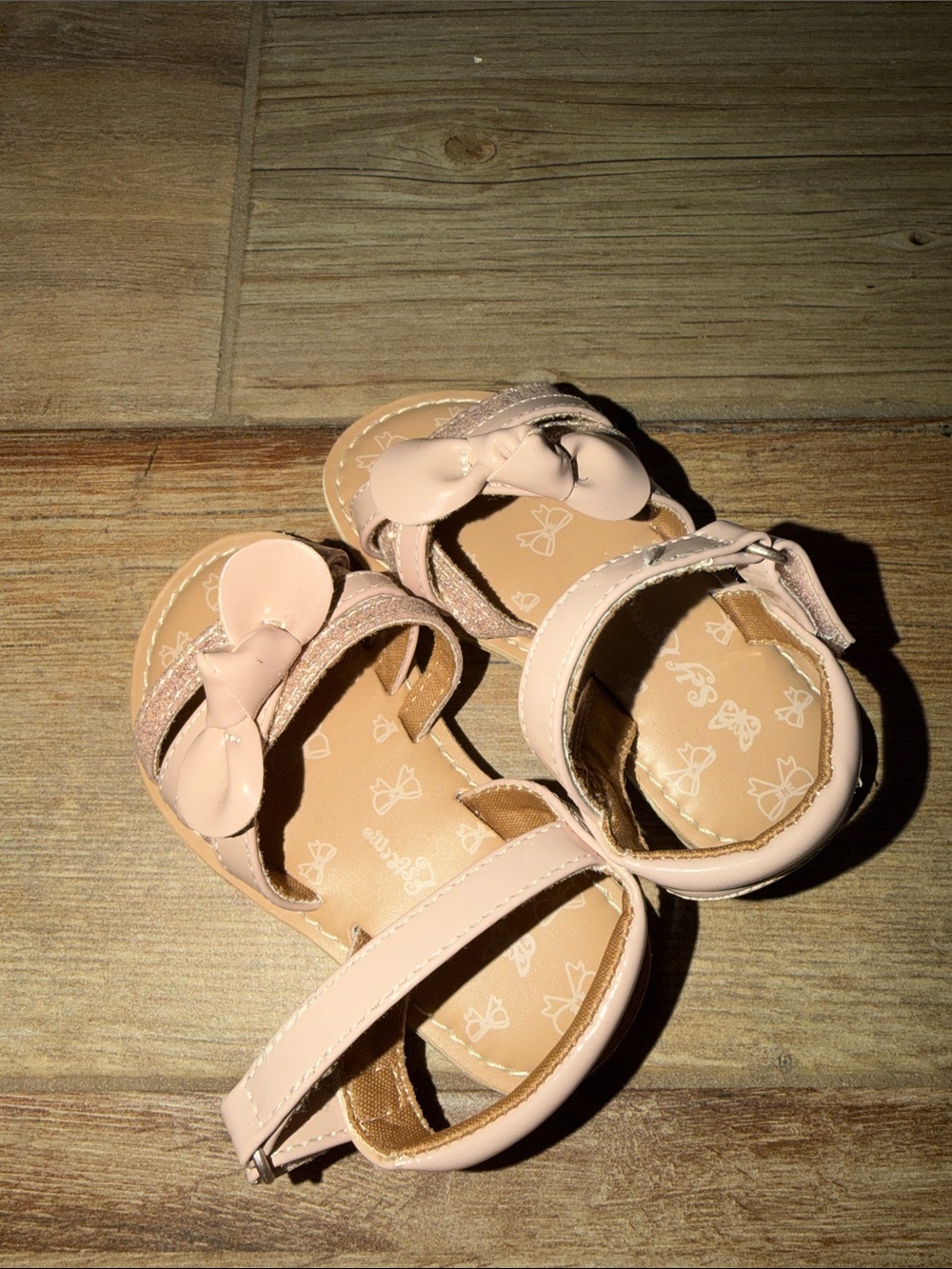 Toddler Pink Bow Strap Sandals with Secure Ankle Closure